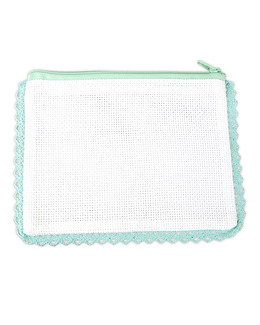 Börs vit aida/turkos utan garn och mönster