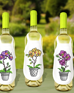 Flaskförkläden Orkidéer 3-pack