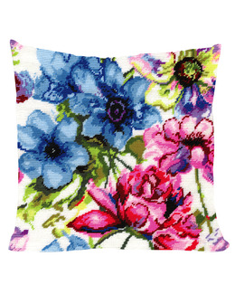 Broderikit Kudde Färgsprakande blommor