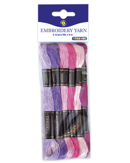 Garn rosa sorterat 6 dock