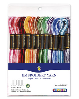 Pärlgarn sorterat 24-pack
