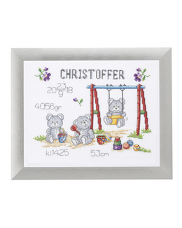 Broderikit Födelsetavla Nallarna