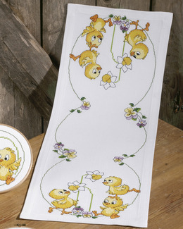 Broderikit Löpare Tre små kycklingar