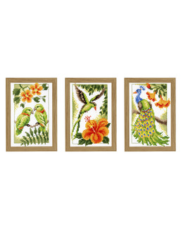 Broderikit Tavla Fåglar 3-pack