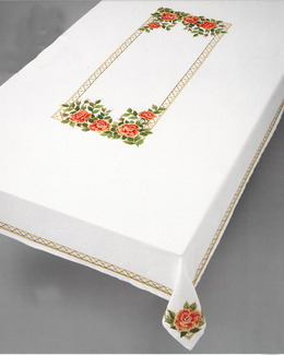 Broderikit Middagsduk Gula Rosor