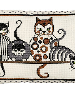 Broderikit Kudde Moderna katter
