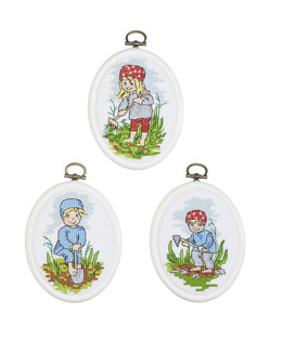 Broderikit Flexitavlor Hjälpredor i trädgåren 3-pack