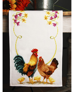 Broderikit Löpare Tupp & höna