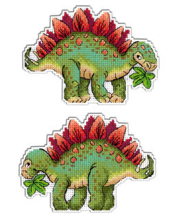 Broderikit Tavla Den gröna dinosaurien