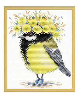 Broderikit Tavla Färgglad fågel