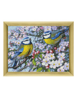 Broderikit Tavla Blå fåglar