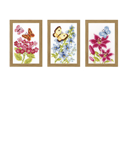 Broderikit Tavlor Sommarblommor 3-pack
