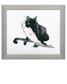 Broderikit Tavla Svart katt
