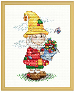 Broderikit Tavla Gårdstomte gul luva