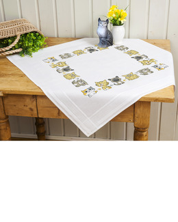 Broderikit Duk Söta katter