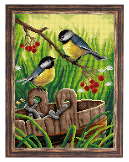 Broderikit Stramalj Blåmesar