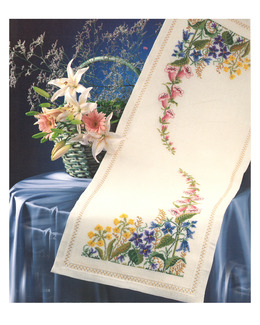 Broderikit Löpare Vilka blommor Aida