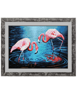 Diamond painting Flamingo Strikking, pynt, garn og strikkeoppskrifter