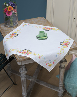Broderikit Duk Vårblomster med eller utan garn