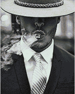 Diamond painting Smoking man