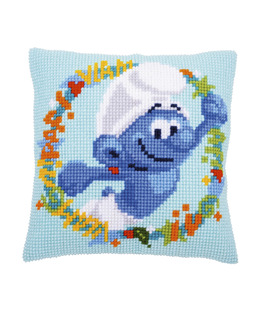 Broderikit Kudde Muskelsmurfen