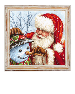 Broderikit Tavla Tomten och snögubben
