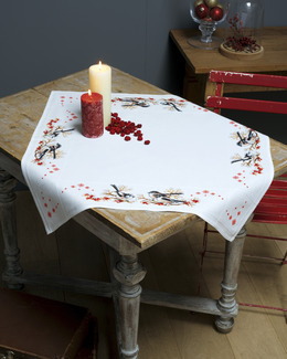 Broderikit Duk Fåglar bland bären