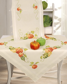 Broderikit Duk Pumpaskörd med eller utan garn