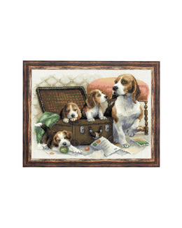 Broderikit Tavla Hundfamilj