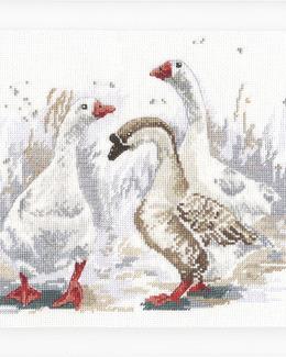Broderikit Tavla Tre glada gäss