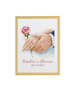 Broderikit Bröllopstavla Ringar