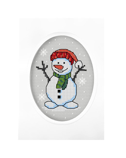 Broderikit Kort Snögubbe