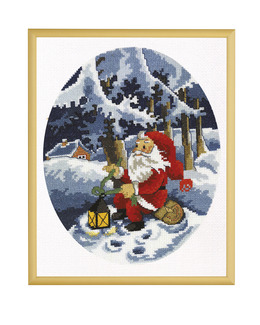 Broderikit Tavla Tomte i skogen