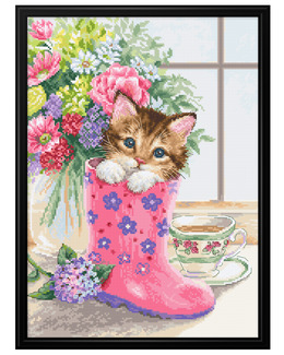 Broderikit Tavla Söt Katt