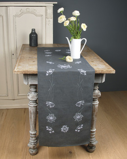 Broderikit Löpare Vita blommor