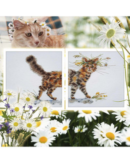 Broderikit Tavla katt 2-pack