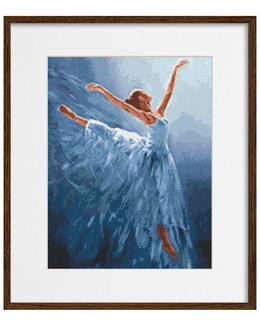 Diamond painting Ballerina Strikking, pynt, garn og strikkeoppskrifter