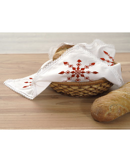 Broderikit Brödkorgsduk Snöflingor
