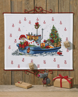 Broderikit Kalender Julklappar påväg