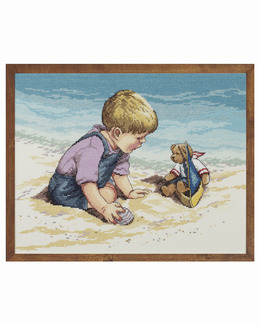 Broderikit Tavla Pojken på stranden