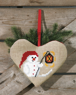 Broderikit Juldekoration Snögubben