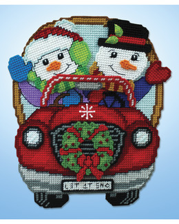 Plastic canvas Snögubbar