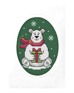 Broderikit Kort Isbjörn