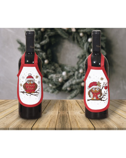 Broderipakke Flaskeforklær Juleugler 2-Pk Strikking, pynt, garn og strikkeoppskrifter