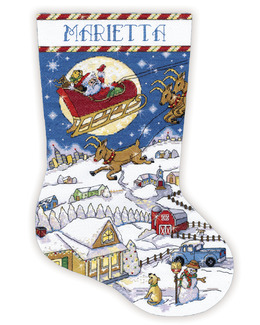 Broderikit Julstrumpa Slädfärd