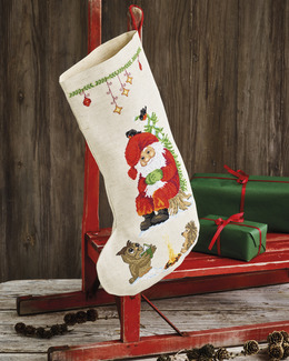 Broderikit Julstrumpa Ugglan & Tomte