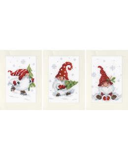 Broderikit Kort Julmotiv 3-pack