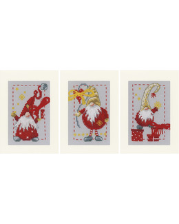 Broderikit Kort Julmotiv 3-pack