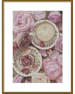 Broderikit Tavla Kärleks Kaffe