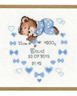 Broderikit Födelsetavla pojke